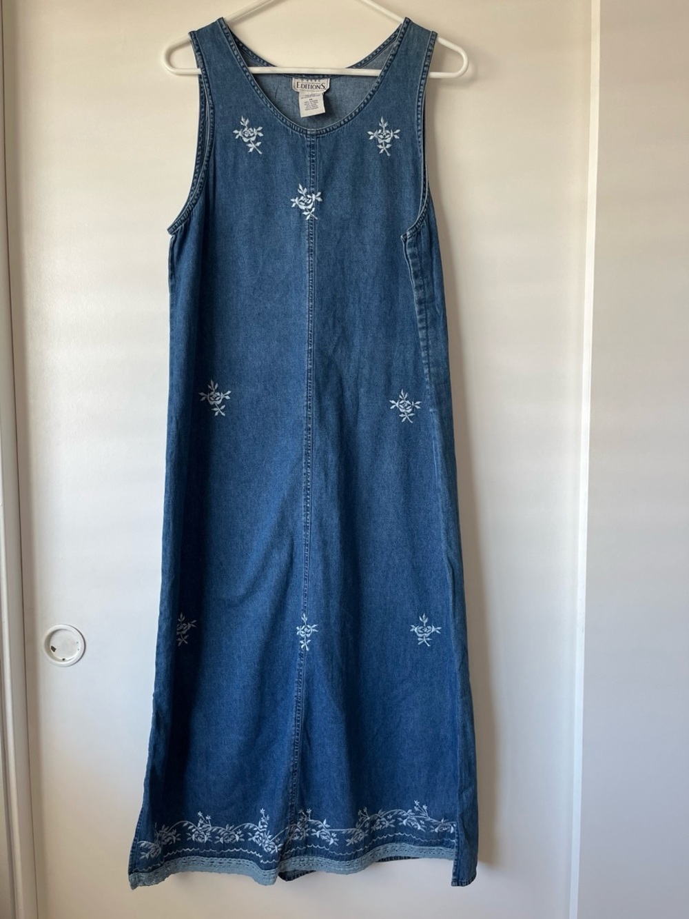 Basic Editions Vintage Embroidered Maxi Dress - Blue